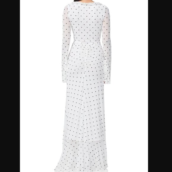 NWT AFRM Cat Ruffle Micro Maxi in Blanc Micro Dot Size S. - Picture 7 of 11